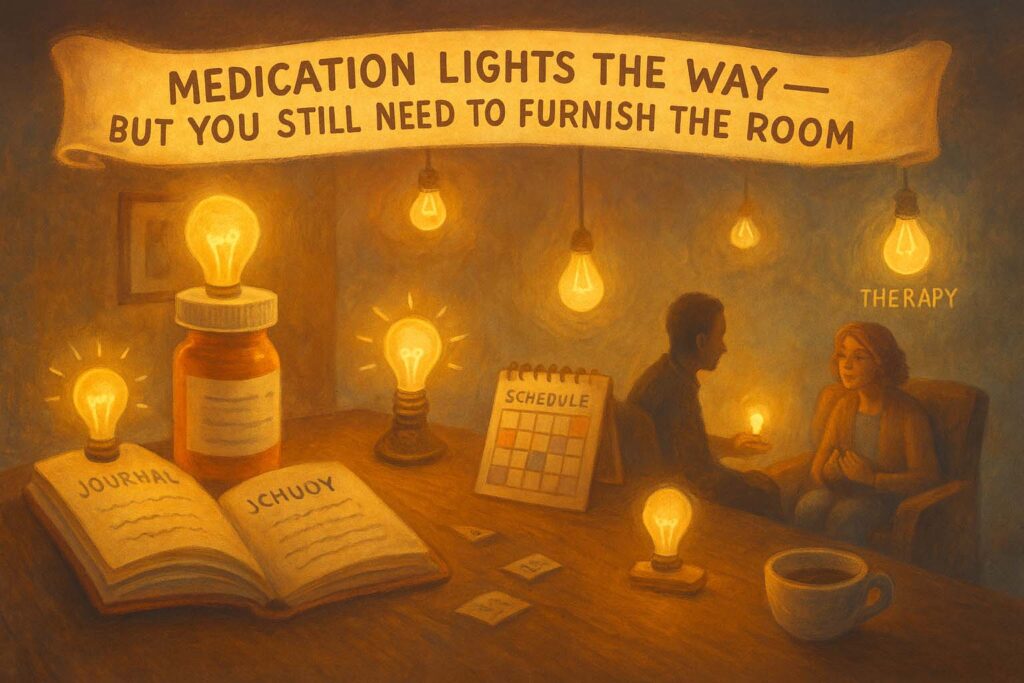 “If meds work, you don’t need coaching or therapy.”