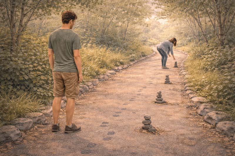 👣 T — Track Gently - Kind Noticing Notice effort without surveillance