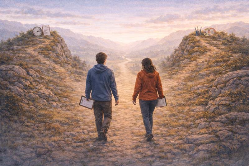 A work example: different paths to the same outcome